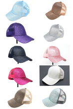 Load image into Gallery viewer, Glitter High Ponytail CC Ball Cap
