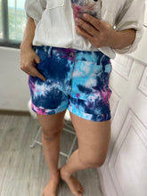 Load image into Gallery viewer, Tye Dye Denim Shorts (Dark Blues)
