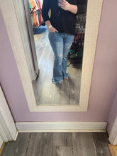 Load image into Gallery viewer, Fringe Flare Distressed Jeans
