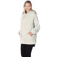 Load image into Gallery viewer, Faux Fur Hoodie with Pocket (Bone)
