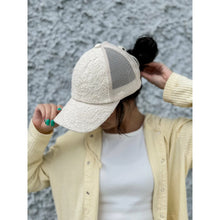 Load image into Gallery viewer, Embroidery Stitch Criss Cross High Pony C.C Ball Cap
