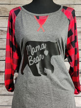 Load image into Gallery viewer, Buffalo Plaid Raglan with Pockets (Mama Bear)

