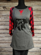 Load image into Gallery viewer, Buffalo Plaid Raglan with Pockets (Mama Bear)
