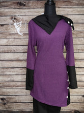 Load image into Gallery viewer, Asymmetrical Tunic with Buttons (Purple)
