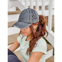 Load image into Gallery viewer, Basket Woven Criss-Cross High Ponytail CC Ball Cap
