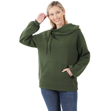Load image into Gallery viewer, Side Tie Hoodie with Pocket (Dark Olive)
