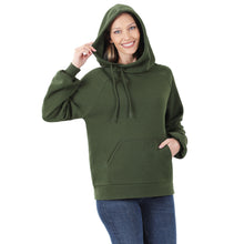 Load image into Gallery viewer, Side Tie Hoodie with Pocket (Dark Olive)
