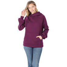 Load image into Gallery viewer, Side Tie Hoodie with Pocket (Eggplant)

