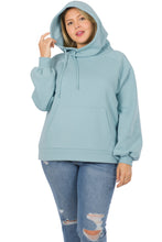 Load image into Gallery viewer, Side Tie Hoodie with Pocket (Blue Grey)
