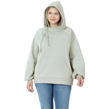 Load image into Gallery viewer, Side Tie Hoodie with Pocket (Lt Green)
