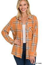 Load image into Gallery viewer, Plaid Shacket with Front Pocket (Deep Camel)
