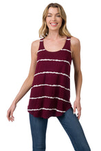 Load image into Gallery viewer, Flowy Tank - Striped (Burgundy/Ivory)
