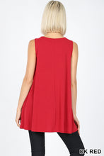 Load image into Gallery viewer, Sleeveless Tunic with Pockets (Dark Red)
