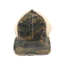 Load image into Gallery viewer, Camouflage Mesh Back High Pony CC Ball Cap
