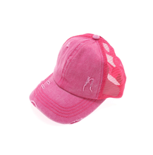 Load image into Gallery viewer, Distressed Mesh Back High Pony CC Ball Cap
