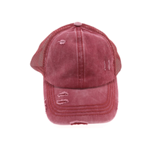 Load image into Gallery viewer, Distressed Mesh Back High Pony CC Ball Cap
