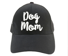 Load image into Gallery viewer, Dog Mom Embroidered Mesh Back High Ponytail CC Ball Cap
