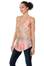 Load image into Gallery viewer, Flowy Tank - Tie Dye (Blue/Peach)
