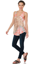 Load image into Gallery viewer, Flowy Tank - Tie Dye (Blue/Peach)
