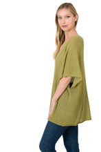 Load image into Gallery viewer, Over Sized V-neck Sweater (Sage)

