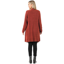 Load image into Gallery viewer, Draped Open Front Cardigan Sweater - Dk Rust
