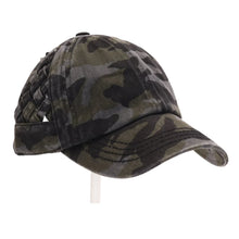 Load image into Gallery viewer, Basket Woven Criss-Cross High Ponytail CC Ball Cap
