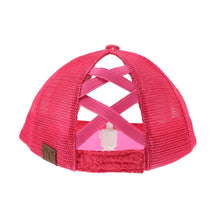 Load image into Gallery viewer, Embroidery Stitch Criss Cross High Pony C.C Ball Cap
