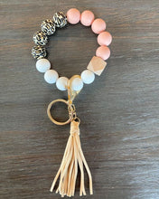 Load image into Gallery viewer, Animal Print Silicone Wristlet Keychain (Teal)
