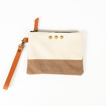 Load image into Gallery viewer, Sadie Canvas Hobo Wristlet (Brown)

