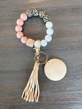 Load image into Gallery viewer, Animal Print Silicone Wristlet Keychain (Teal)
